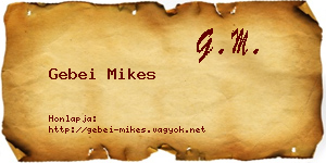 Gebei Mikes névjegykártya